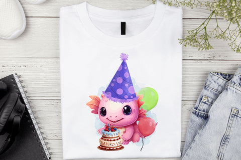 Axolotl birthday clipart Sublimation Design Sublimation Regulrcrative 