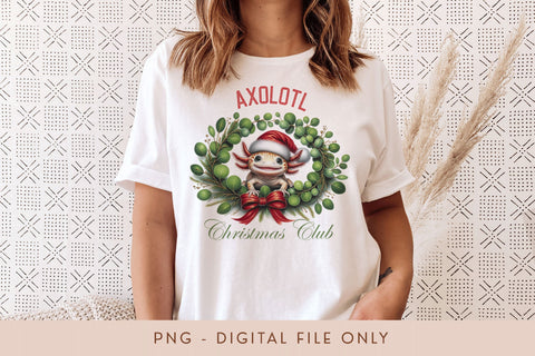 Axolotl Christmas Club PNG Sublimation BijouBay 