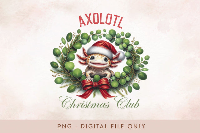 Axolotl Christmas Club PNG Sublimation BijouBay 