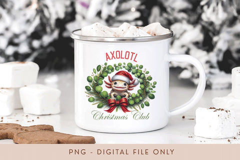 Axolotl Christmas Club PNG Sublimation BijouBay 