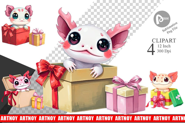 Axolotl Clipart Gift Sublimation artnoy 