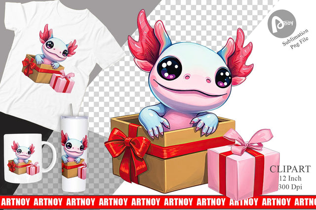 Axolotl Clipart Gift Sublimation artnoy 