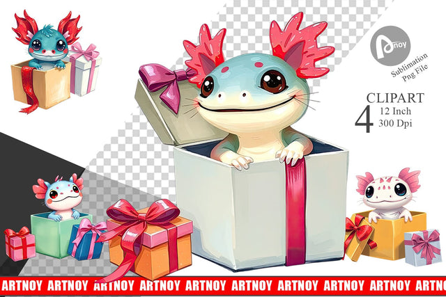 Axolotl Clipart Gift Sublimation artnoy 