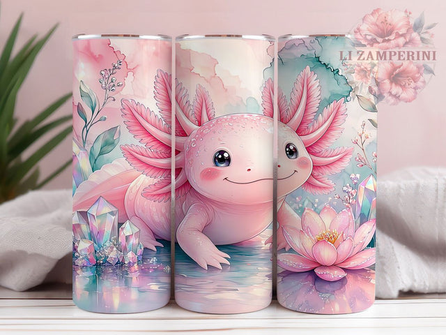 Axolotl Crystal 20oz Tumbler, Axolotl Crystal, Crystal Axolotl, Axolotl Tumbler, 20oz Tumbler, Crystal Tumbler, Cute Axolotl, Tumbler Wrap Sublimation Li Zamperini 