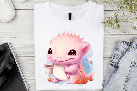 Axolotl Drink Coffee clipart Sublimation Design Sublimation Regulrcrative 