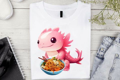 Axolotl Ramen Noodle clipart Sublimation Design Sublimation Regulrcrative 