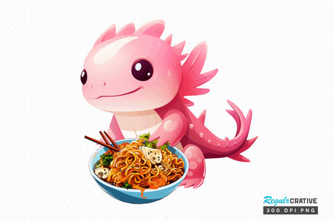 Axolotl Ramen Noodle clipart Sublimation Design Sublimation Regulrcrative 