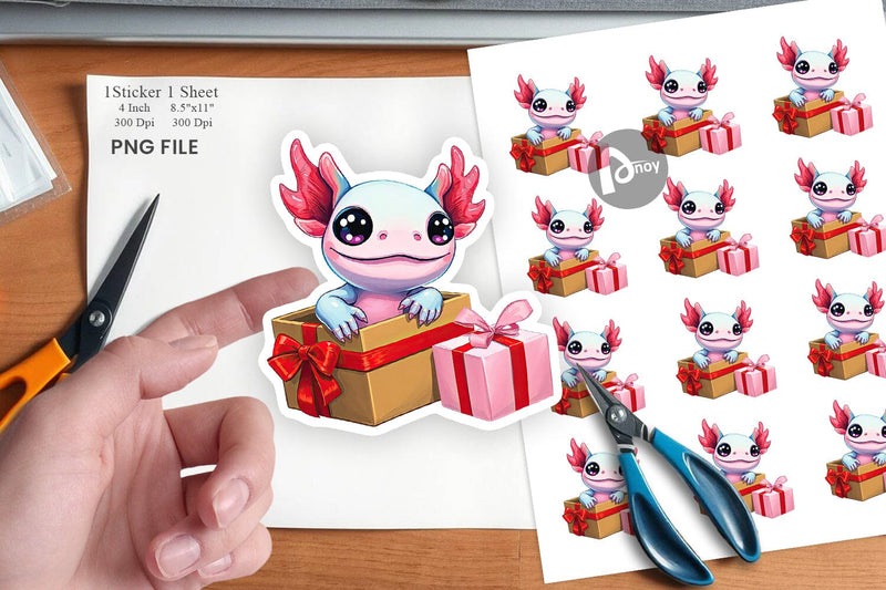 Axolotl Sticker Gift Sublimation artnoy 