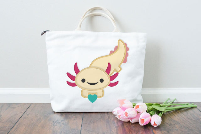 Axolotl with Heart Applique Embroidery Embroidery/Applique DESIGNS Risa Rocks It 