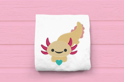 Axolotl with Heart Mini Embroidery Embroidery/Applique DESIGNS Risa Rocks It 