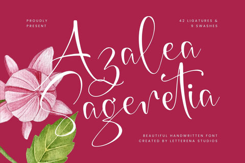 Azalea Sageretia - Beautiful Handwritten Font Font Letterena Studios 