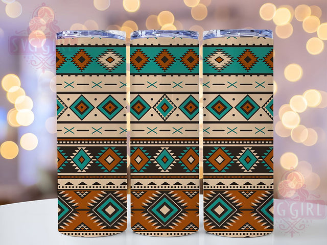 Aztec Boho Rustic Tribal Tumbler, Boho Tumbler, Rustic Design, Tribal Print Art, Southwest Style, Wood Grain Wrap, Bohemian Gift Sublimation SvggirlplusArt 