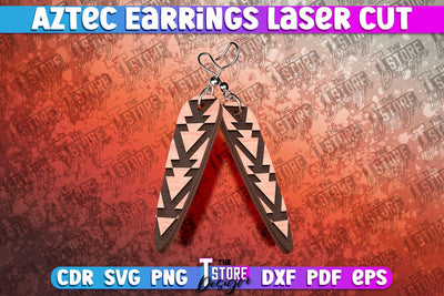 Aztec Earrings Laser Cut | Accessories Laser Cut SVG Design SVG The T Store Design 