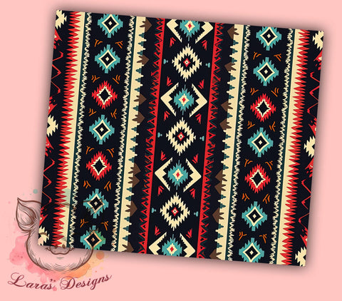 Aztec Geometric 20oz Tumbler Wrap, Vibrant Aztec Design, 20oz Sublimation Wrap, Colorful Tumbler Pattern, Boho Drinkware, Unique Gift Idea, Tribal Print Tumbler Sublimation Lara' s Designs 