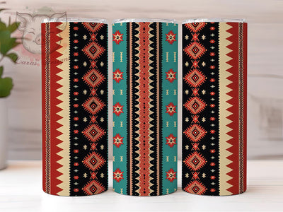 Aztec Geometric 20oz Tumbler Wrap, Vibrant Aztec Design, 20oz Sublimation Wrap, Colorful Tumbler Pattern, Boho Drinkware, Unique Gift Idea, Tribal Print Tumbler Sublimation Lara' s Designs 