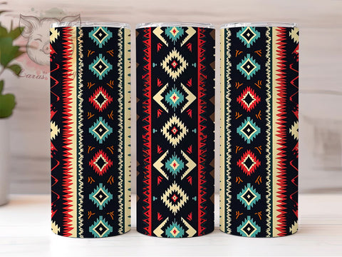 Aztec Geometric 20oz Tumbler Wrap, Vibrant Aztec Design, 20oz Sublimation Wrap, Colorful Tumbler Pattern, Boho Drinkware, Unique Gift Idea, Tribal Print Tumbler Sublimation Lara' s Designs 