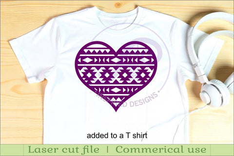 Aztec heart wall sign, SVG file. SVG APInspireddesigns 