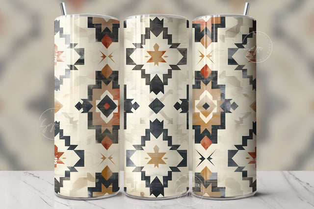 Aztec Pattern 20oz Skinny Tumbler Wrap PNG, Tribal Print Tumbler png, Sublimation Design, Country Western Tumbler Wrap PNG, Digital Download Sublimation Syre Digital Creations 