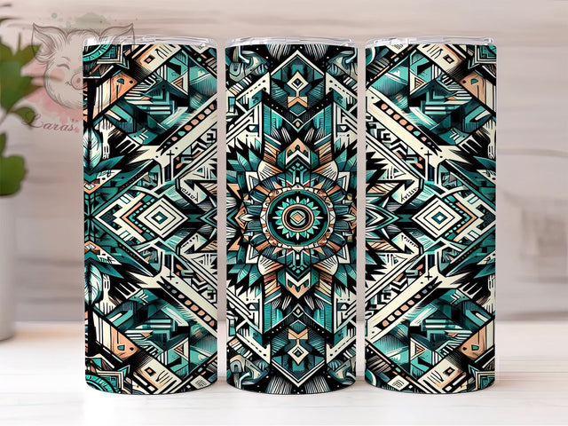 Aztec Pattern 20oz Tumbler Png, Straight & Tapered Tumbler Png, Country Western Tumbler Png, Digital Download PNG Sublimation Lara' s Designs 