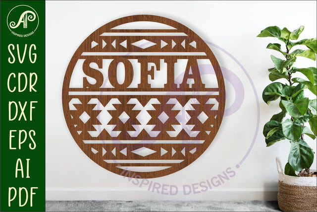 Aztec themed name wall art sign SVG APInspireddesigns 