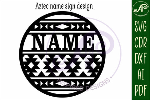 Aztec themed name wall art sign SVG APInspireddesigns 