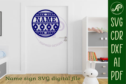 Aztec themed name wall art sign SVG APInspireddesigns 