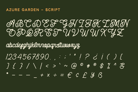 Azure Garden - Vintage Script Font Alpaprana Studio 