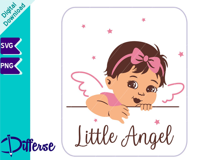 Baby Angel SVG | Baby Girl Angel Wings SVG SVG Differse 