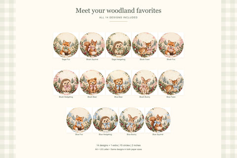 Baby Animal Christmas Round Stickers Sublimation BijouBay 