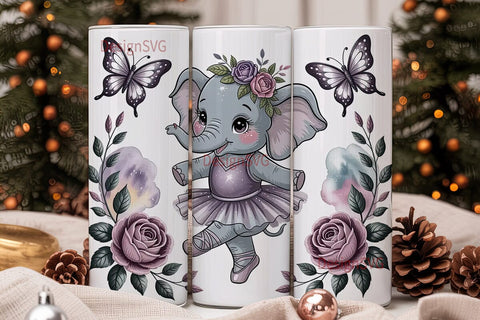 Baby BalleTHSP Elephant 20oz Tumbler Sublimation DesignSVG 