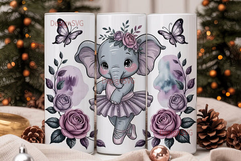 Baby BalleTHSP Elephant 20oz Tumbler Sublimation DesignSVG 