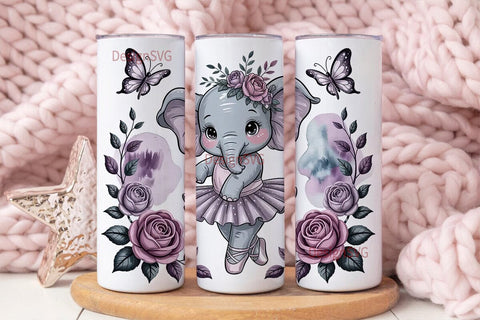 Baby BalleTHSP Elephant 20oz Tumbler Sublimation DesignSVG 