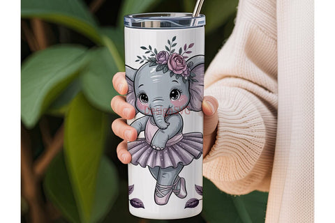 Baby BalleTHSP Elephant 20oz Tumbler Sublimation DesignSVG 