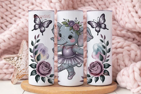 Baby BalleTHSP Elephant 20oz Tumbler Sublimation DesignSVG 