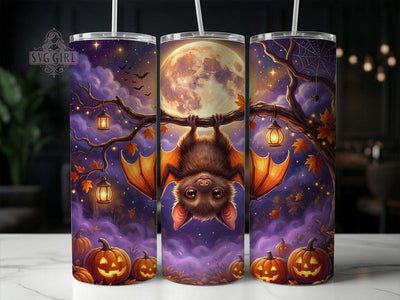 Baby Bat Halloween 20oz Tumbler, Baby bat design, Halloween tumbler wrap, 20oz skinny tumbler, Cute bat halloween, Halloween bat print, Sublimation halloween design Sublimation SvggirlplusArt 