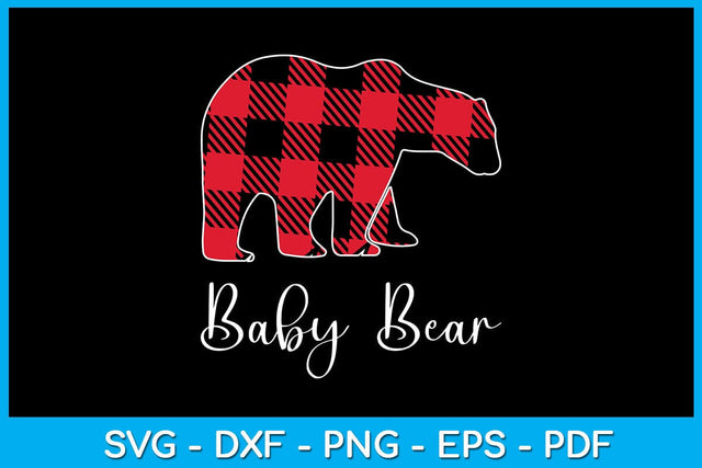 Baby Bear Buffalo Plaid Christmas SVG PNG PDF Cut File SVG Creativedesigntee 