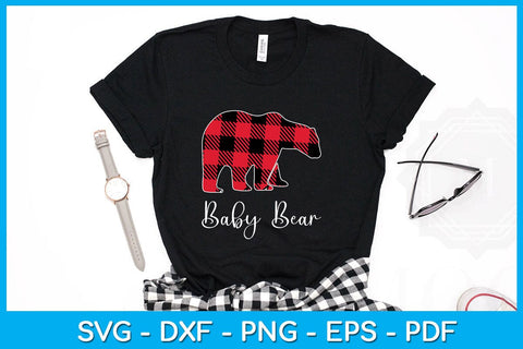 Baby Bear Buffalo Plaid Christmas SVG PNG PDF Cut File SVG Creativedesigntee 