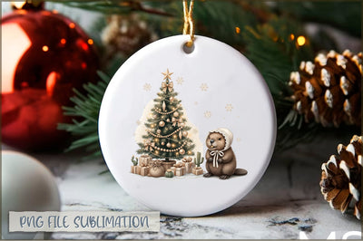 Baby Beaver 1st Christmas Ornament PNG Sublimation Shetara Begum 