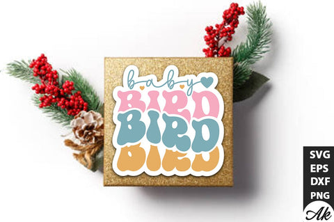 Baby bird Retro Stickers SVG akazaddesign 