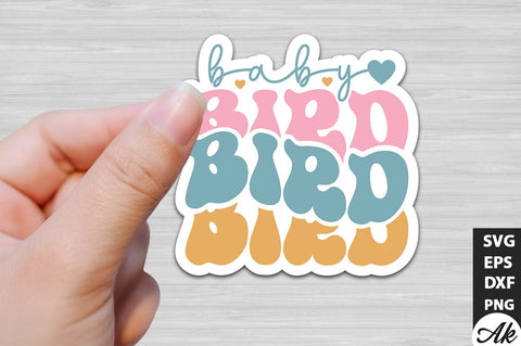 Baby bird Retro Stickers SVG akazaddesign 