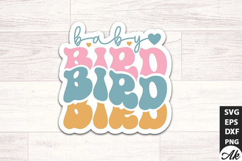 Baby bird Retro Stickers SVG akazaddesign 