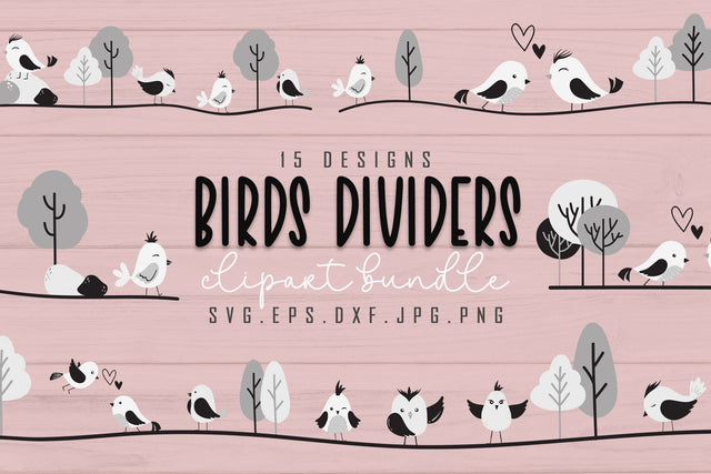 Baby Birds Devider and Borders Clipart SVG dapiyupi store 
