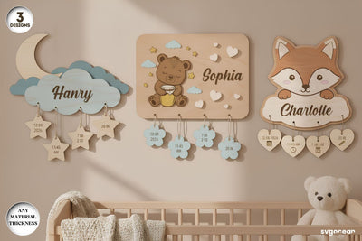 Baby Birth Stats Sign SVG Bundle SVG SvgOcean 