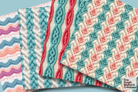 Baby Blanket Knit Fabric Texture Sublimation Digital Pattern Fine Purple Elephant Creations 