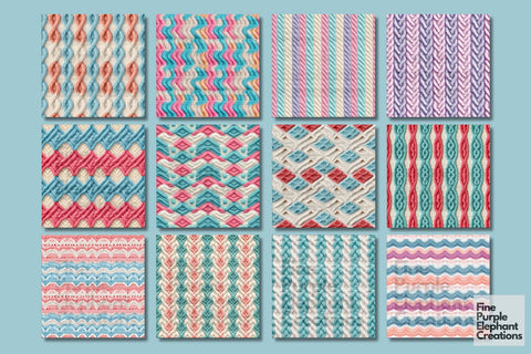 Baby Blanket Knit Fabric Texture Sublimation Digital Pattern Fine Purple Elephant Creations 