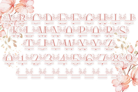 Baby Blossom Line Monogram Font Dm Letter Studio 