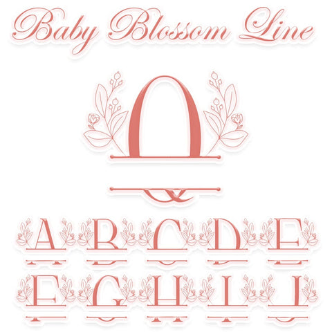 Baby Blossom Line Monogram Font Dm Letter Studio 
