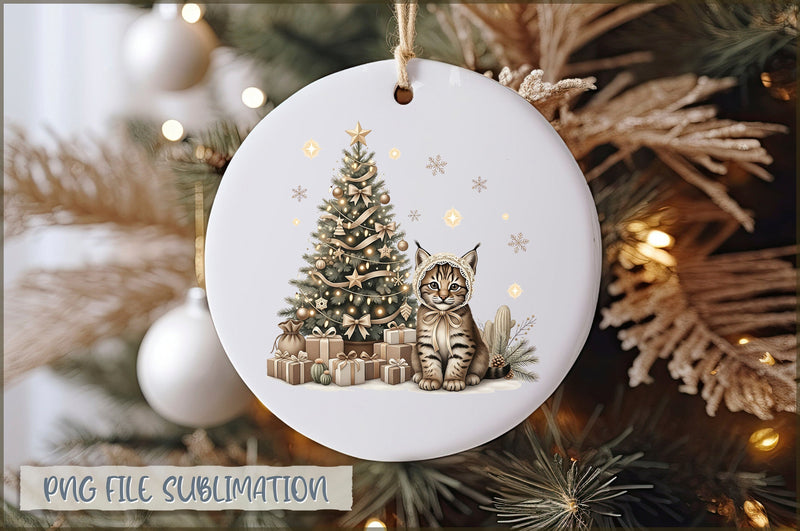 Baby Bobcat 1st Christmas Ornament PNG Sublimation Shetara Begum 