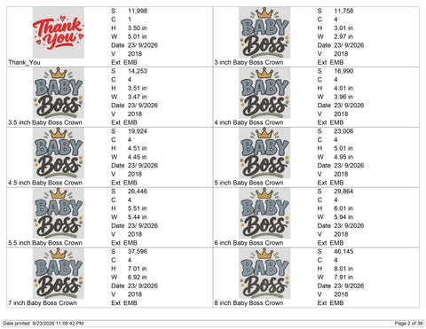 Baby Boss Crown Embroidery Design – Cute Little Boss Baby Quote Machine Embroidery File Embroidery/Applique DESIGNS PatternFeed8 