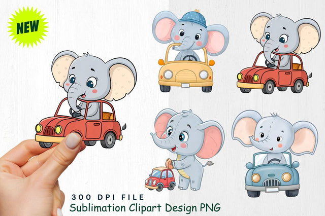 Baby Boy Elephant Watercolor Clipart PNG Sublimation Regulrcrative 
